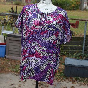 Blair Purple Dotted Women's Top - Size XL